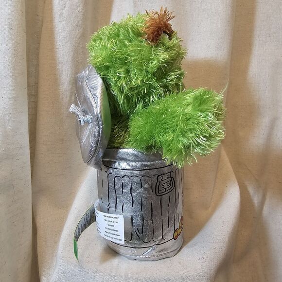2015 Gund Sesame Street Oscar The Grouch Silver Garbage Can Go Away Plush Shaggy - Picture 5 of 11